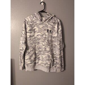 Under Armour Loose Coldgear Hoodie Sweatshirt Boys Youth Size XL Camo Gray